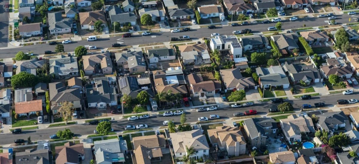 A neighbourhood seen from the air
